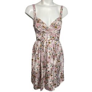 Lauren Conrad Lavender Purple Floral V Neck Fit & Flare Dress‎ Sz 4